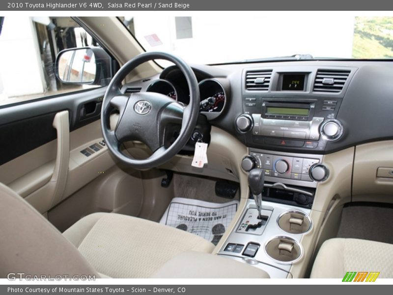 Salsa Red Pearl / Sand Beige 2010 Toyota Highlander V6 4WD