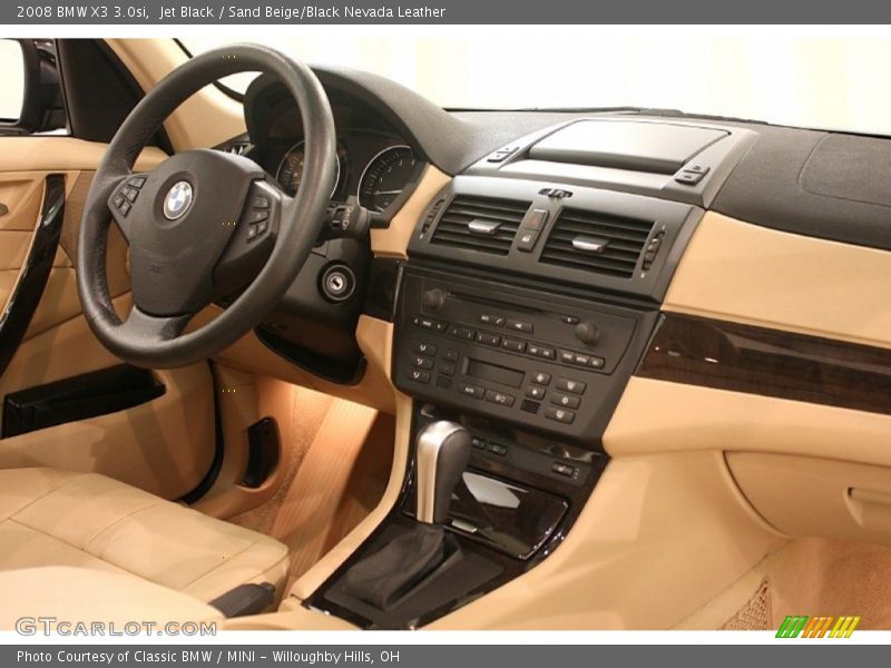 Jet Black / Sand Beige/Black Nevada Leather 2008 BMW X3 3.0si