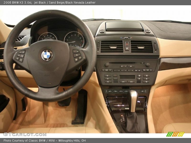 Jet Black / Sand Beige/Black Nevada Leather 2008 BMW X3 3.0si