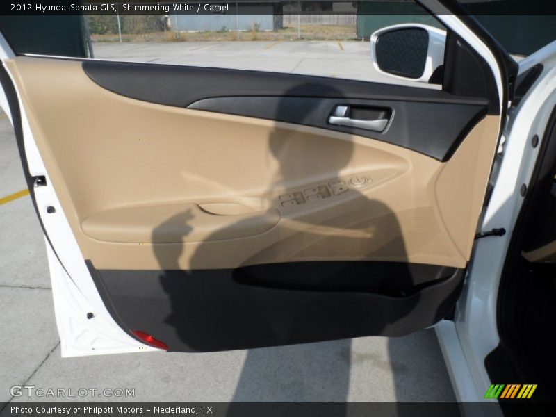 Shimmering White / Camel 2012 Hyundai Sonata GLS