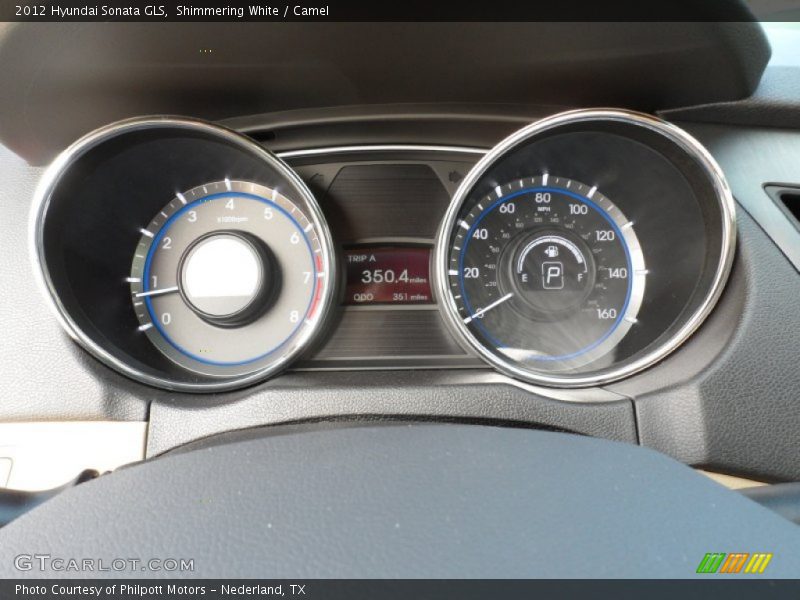 Shimmering White / Camel 2012 Hyundai Sonata GLS