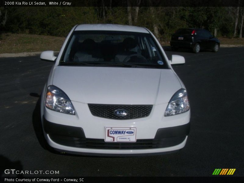 White / Gray 2008 Kia Rio LX Sedan