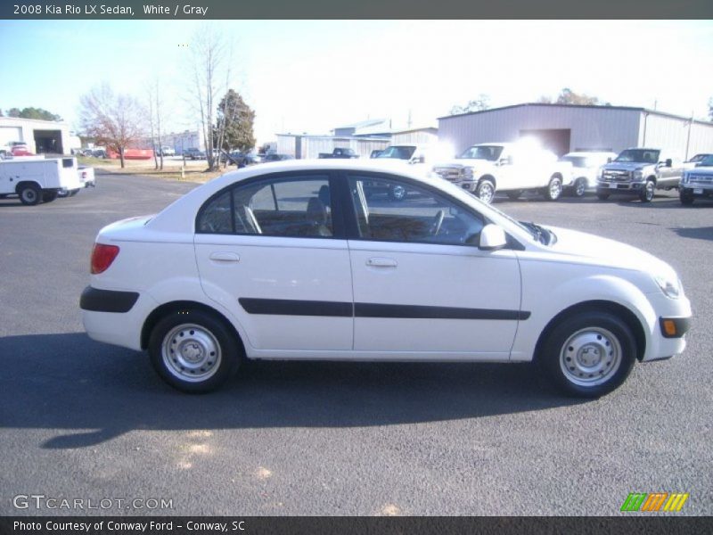 White / Gray 2008 Kia Rio LX Sedan