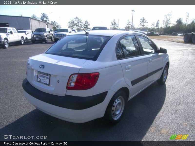 White / Gray 2008 Kia Rio LX Sedan