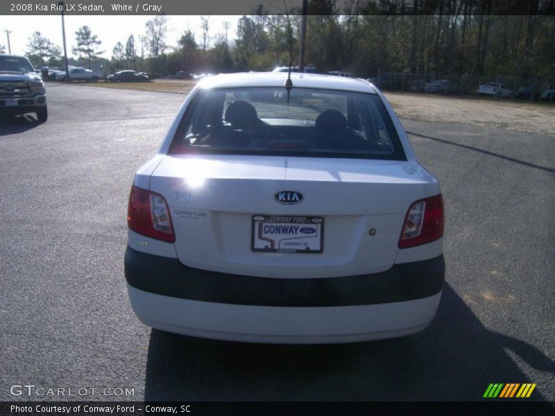 White / Gray 2008 Kia Rio LX Sedan