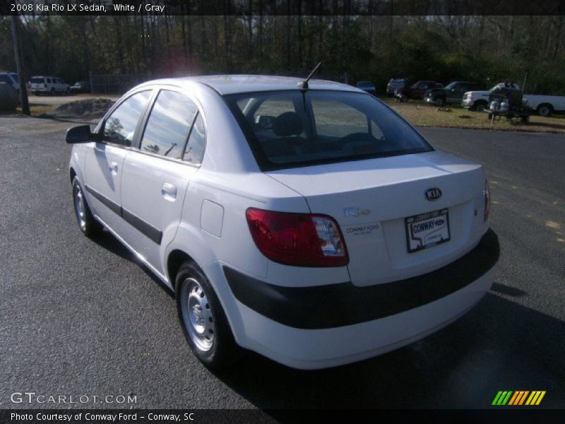 White / Gray 2008 Kia Rio LX Sedan