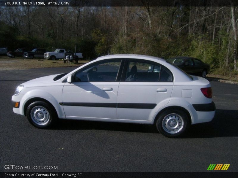 White / Gray 2008 Kia Rio LX Sedan