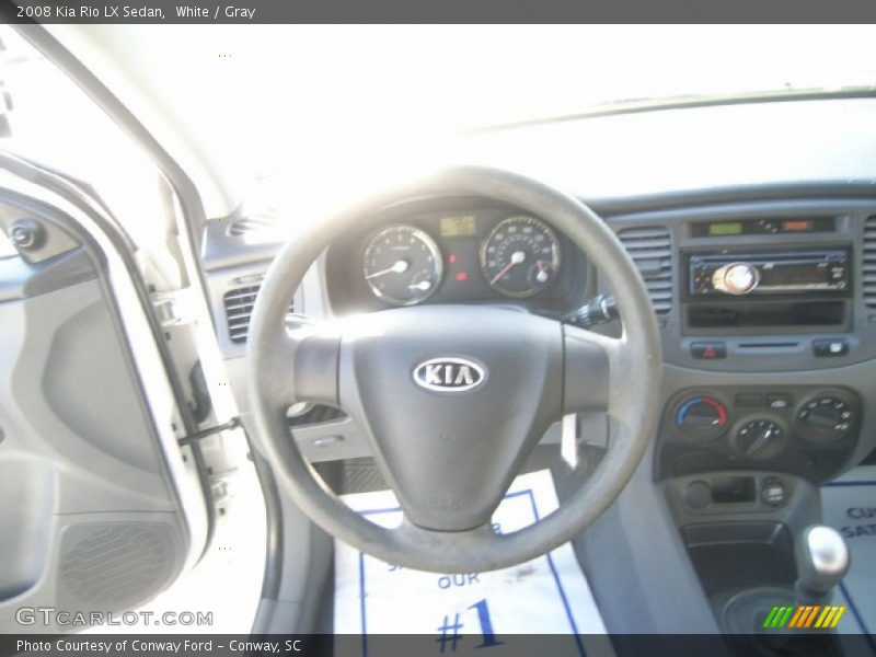White / Gray 2008 Kia Rio LX Sedan
