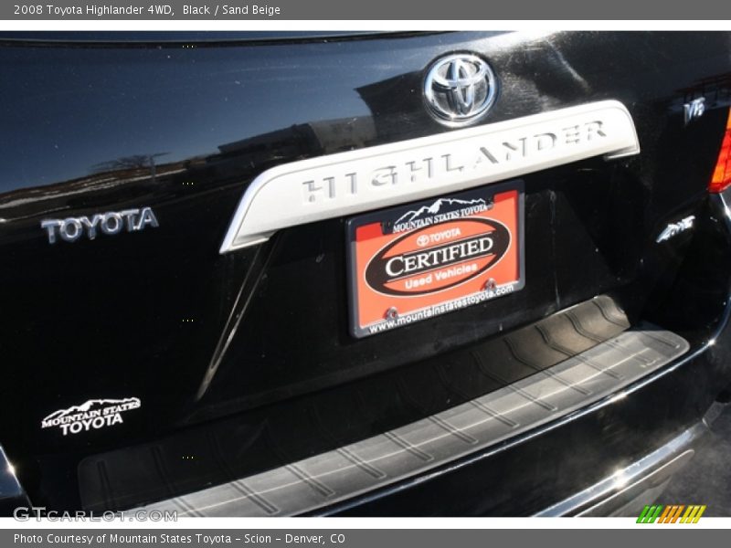 Black / Sand Beige 2008 Toyota Highlander 4WD