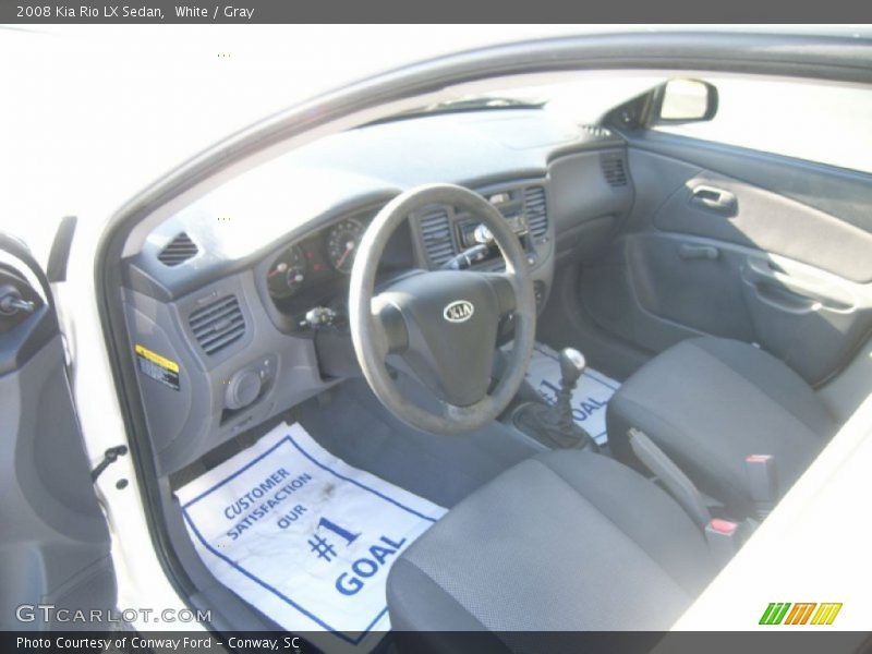 White / Gray 2008 Kia Rio LX Sedan