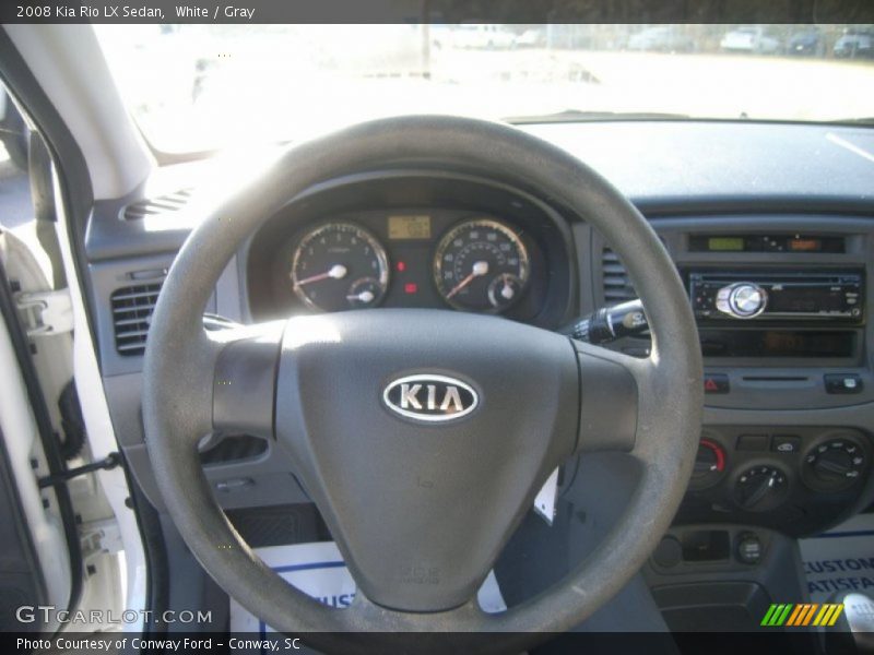 White / Gray 2008 Kia Rio LX Sedan