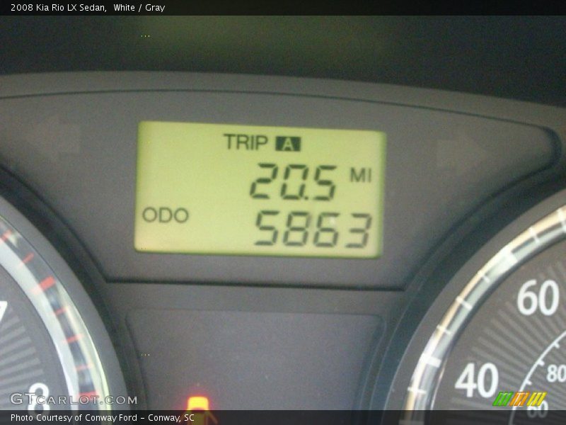White / Gray 2008 Kia Rio LX Sedan