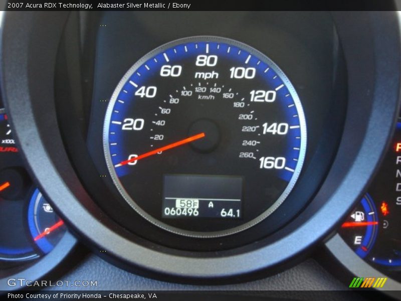 Alabaster Silver Metallic / Ebony 2007 Acura RDX Technology