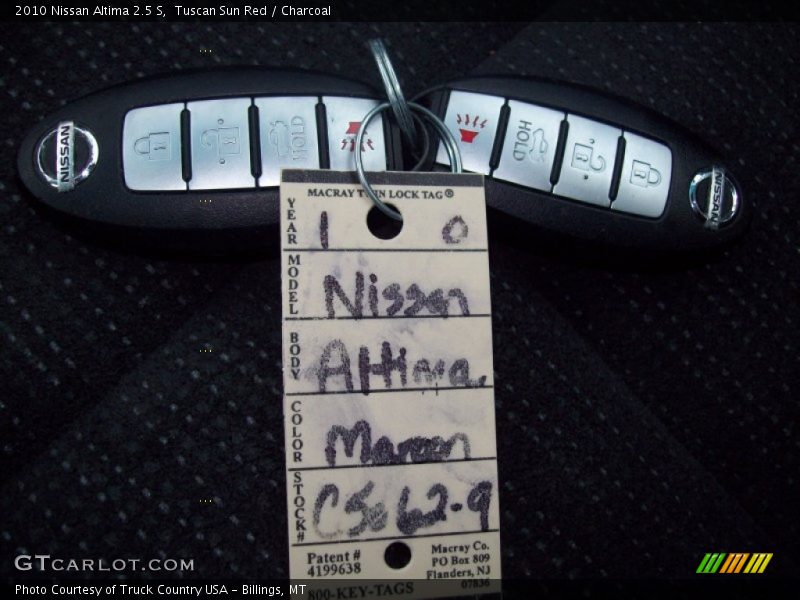 Tuscan Sun Red / Charcoal 2010 Nissan Altima 2.5 S