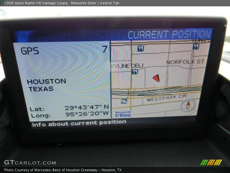 Navigation of 2008 V8 Vantage Coupe