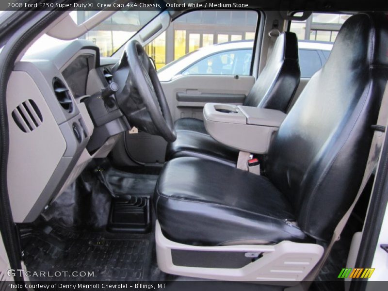 Oxford White / Medium Stone 2008 Ford F250 Super Duty XL Crew Cab 4x4 Chassis