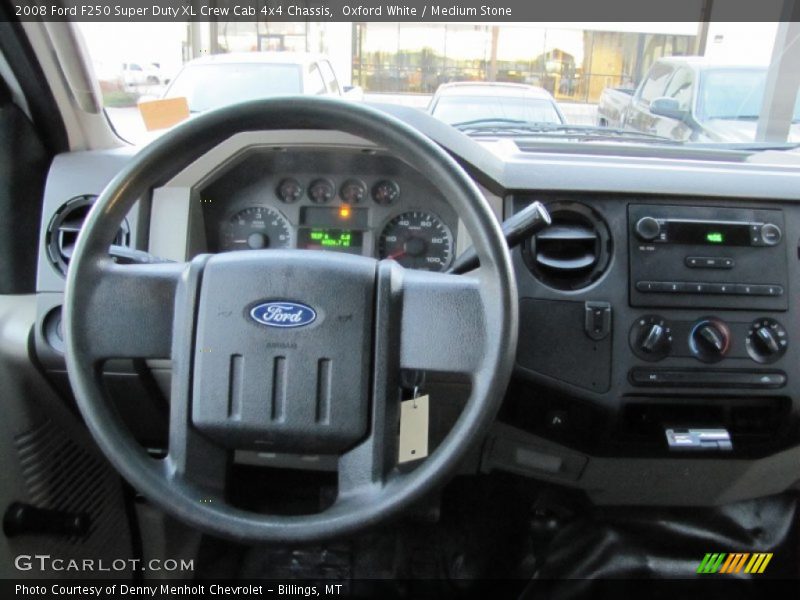 Oxford White / Medium Stone 2008 Ford F250 Super Duty XL Crew Cab 4x4 Chassis