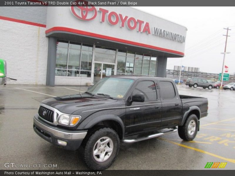 Black Sand Pearl / Oak Beige 2001 Toyota Tacoma V6 TRD Double Cab 4x4