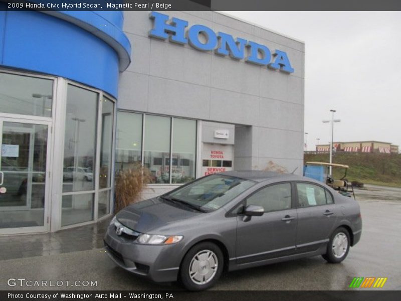 Magnetic Pearl / Beige 2009 Honda Civic Hybrid Sedan