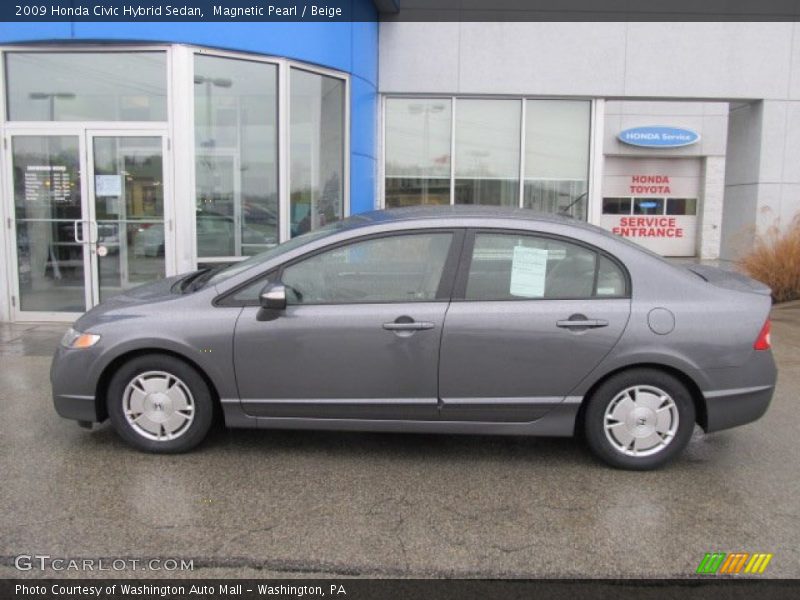 Magnetic Pearl / Beige 2009 Honda Civic Hybrid Sedan