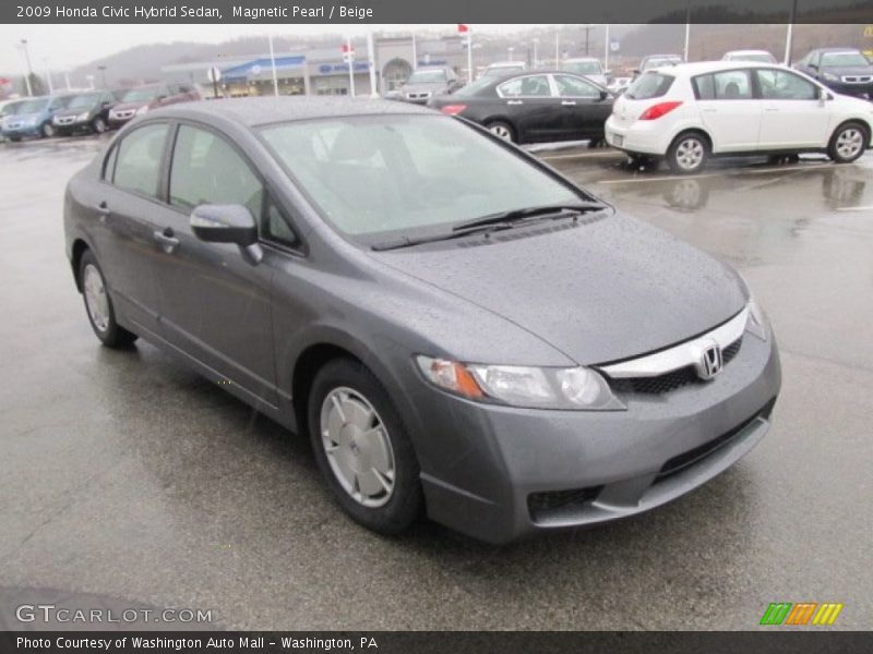 Magnetic Pearl / Beige 2009 Honda Civic Hybrid Sedan
