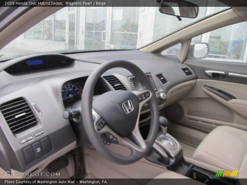 Magnetic Pearl / Beige 2009 Honda Civic Hybrid Sedan