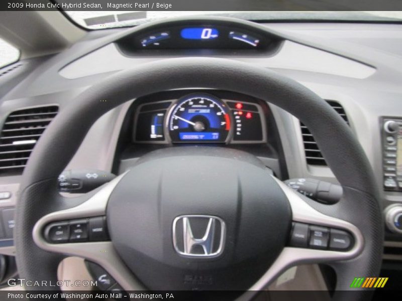 Magnetic Pearl / Beige 2009 Honda Civic Hybrid Sedan