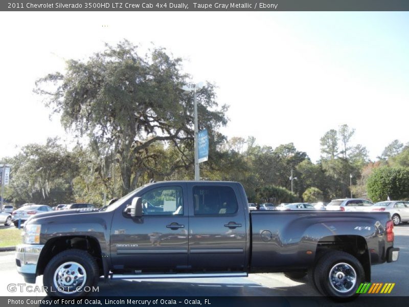 Taupe Gray Metallic / Ebony 2011 Chevrolet Silverado 3500HD LTZ Crew Cab 4x4 Dually