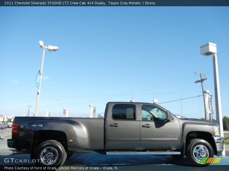 Taupe Gray Metallic / Ebony 2011 Chevrolet Silverado 3500HD LTZ Crew Cab 4x4 Dually