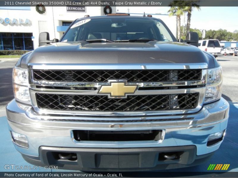 Taupe Gray Metallic / Ebony 2011 Chevrolet Silverado 3500HD LTZ Crew Cab 4x4 Dually