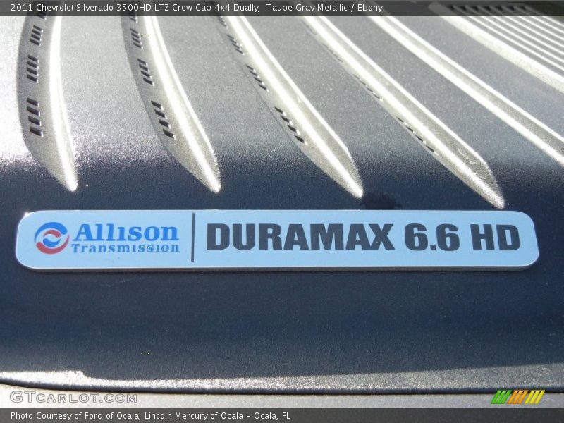 Taupe Gray Metallic / Ebony 2011 Chevrolet Silverado 3500HD LTZ Crew Cab 4x4 Dually