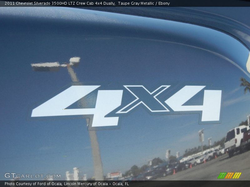 Taupe Gray Metallic / Ebony 2011 Chevrolet Silverado 3500HD LTZ Crew Cab 4x4 Dually