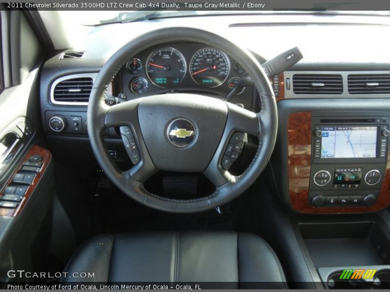 Taupe Gray Metallic / Ebony 2011 Chevrolet Silverado 3500HD LTZ Crew Cab 4x4 Dually
