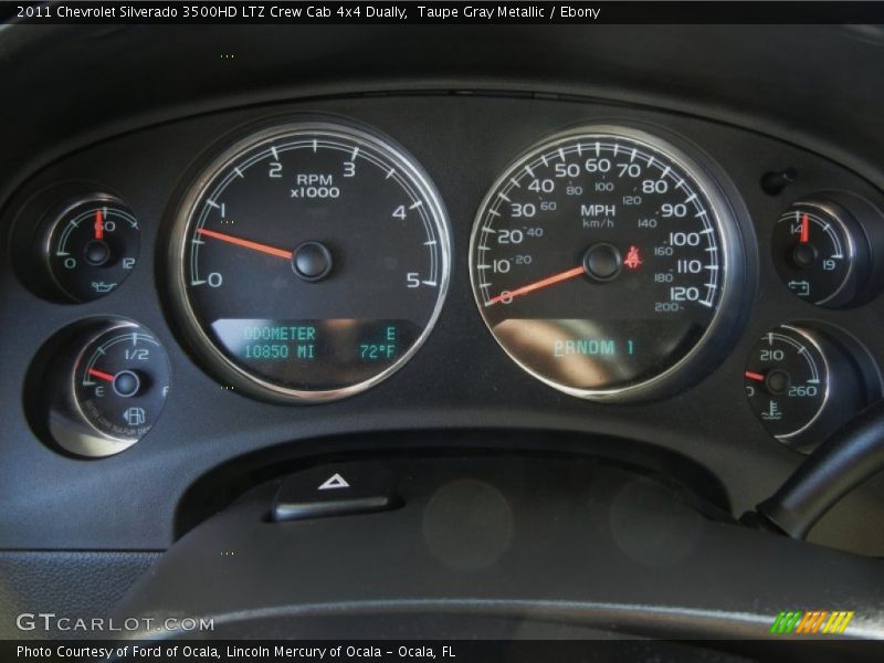Taupe Gray Metallic / Ebony 2011 Chevrolet Silverado 3500HD LTZ Crew Cab 4x4 Dually