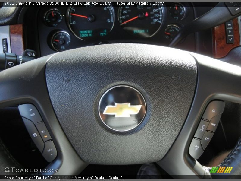 Taupe Gray Metallic / Ebony 2011 Chevrolet Silverado 3500HD LTZ Crew Cab 4x4 Dually