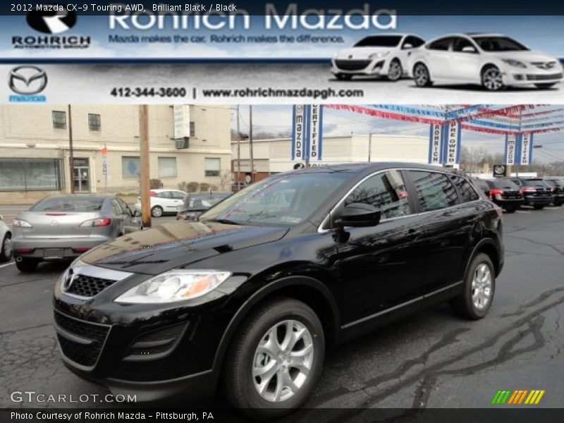 Brilliant Black / Black 2012 Mazda CX-9 Touring AWD
