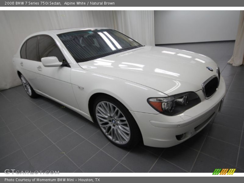 Alpine White / Natural Brown 2008 BMW 7 Series 750i Sedan