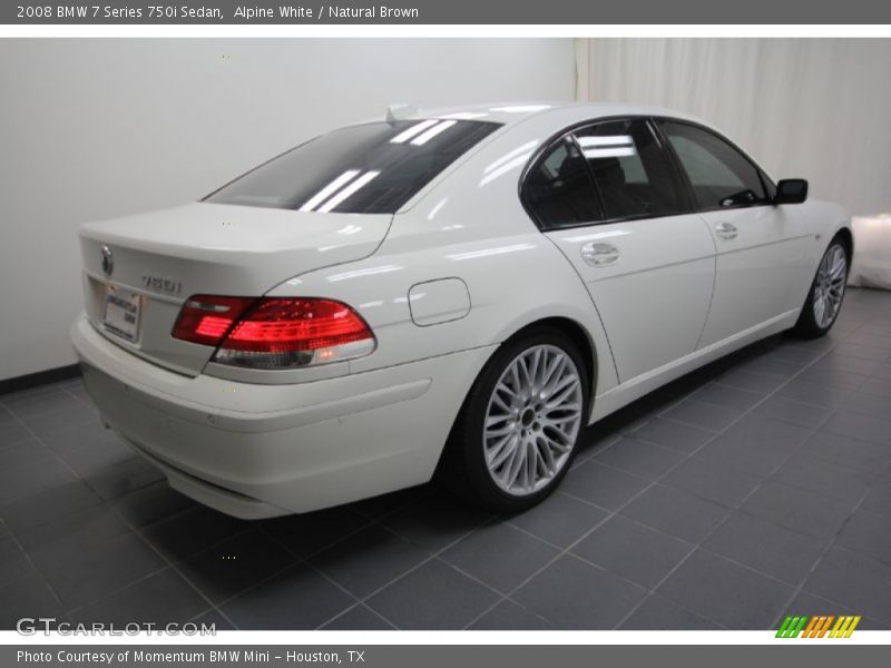 Alpine White / Natural Brown 2008 BMW 7 Series 750i Sedan