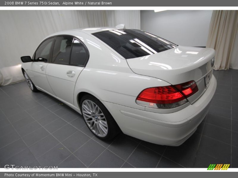 Alpine White / Natural Brown 2008 BMW 7 Series 750i Sedan