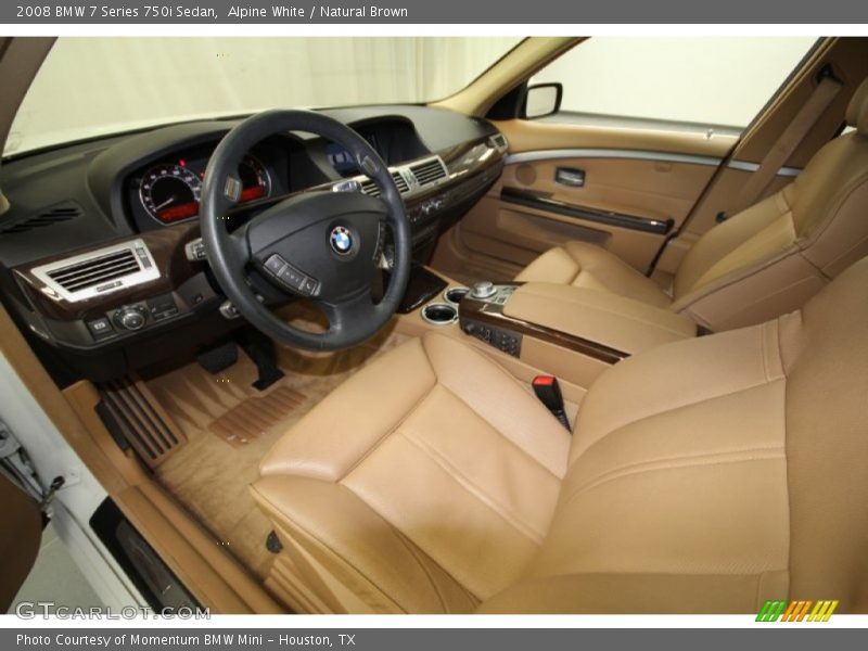 Alpine White / Natural Brown 2008 BMW 7 Series 750i Sedan
