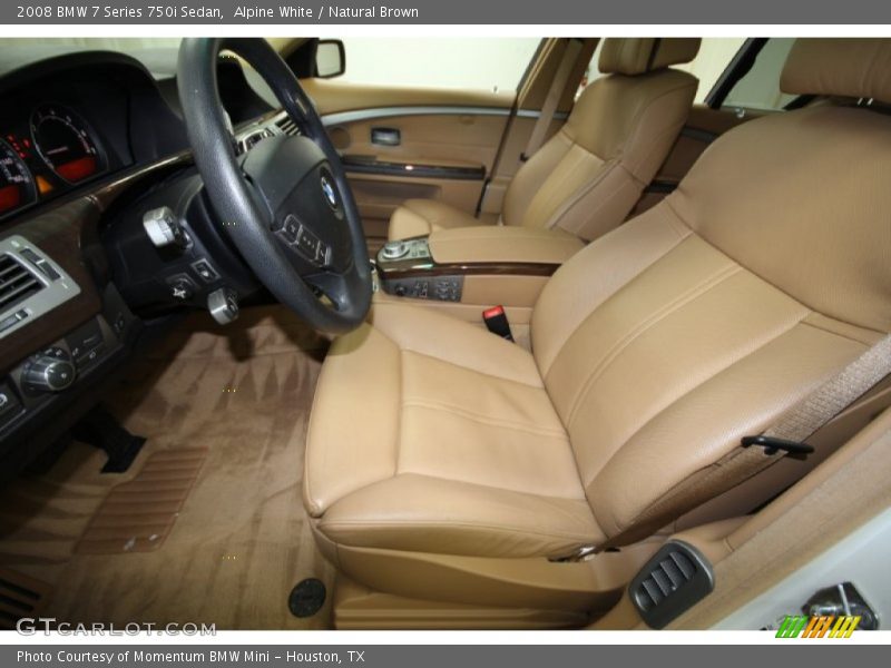 Alpine White / Natural Brown 2008 BMW 7 Series 750i Sedan