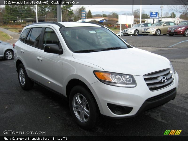 Glacier White / Gray 2012 Hyundai Santa Fe GLS AWD