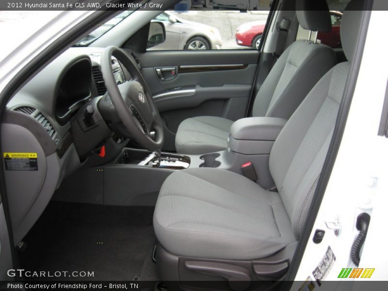Glacier White / Gray 2012 Hyundai Santa Fe GLS AWD
