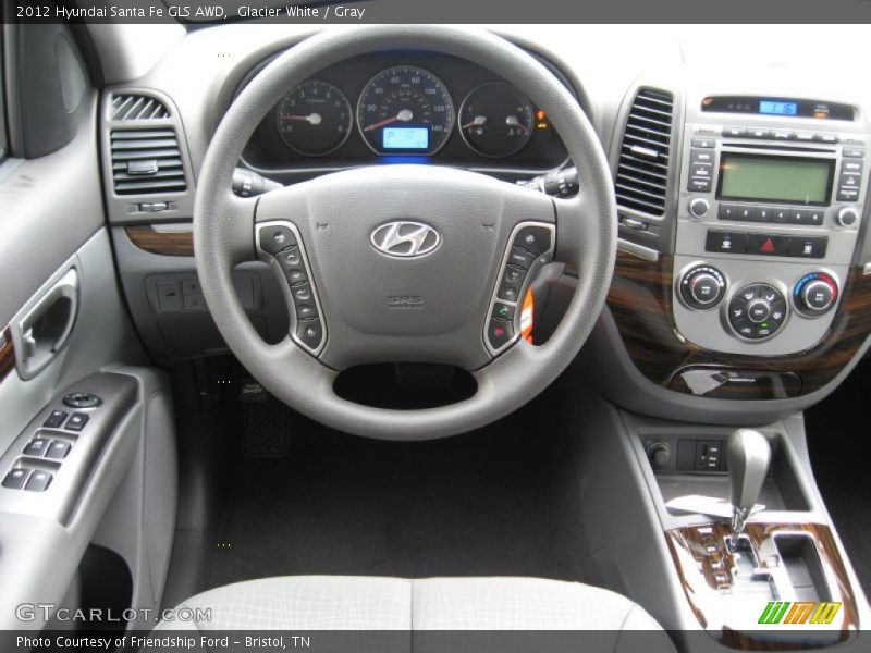Glacier White / Gray 2012 Hyundai Santa Fe GLS AWD