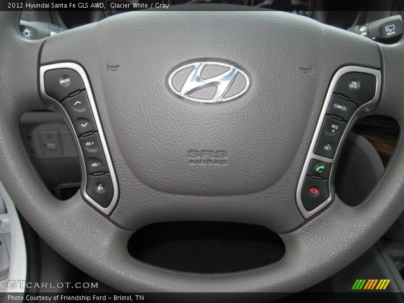 Glacier White / Gray 2012 Hyundai Santa Fe GLS AWD