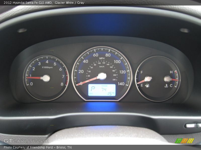 Glacier White / Gray 2012 Hyundai Santa Fe GLS AWD