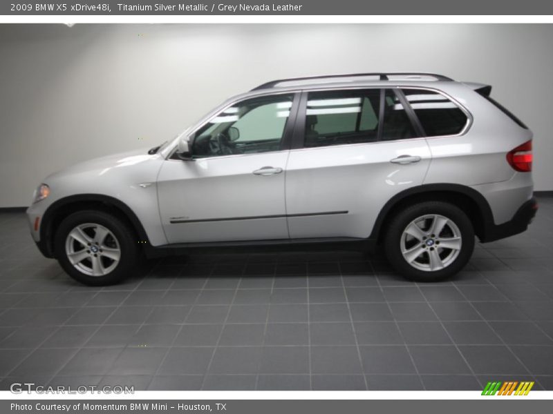 Titanium Silver Metallic / Grey Nevada Leather 2009 BMW X5 xDrive48i