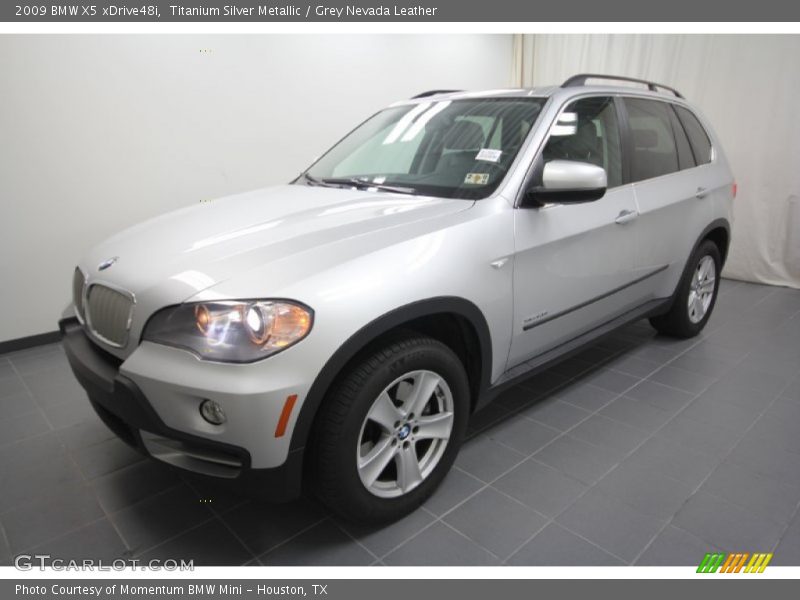 Titanium Silver Metallic / Grey Nevada Leather 2009 BMW X5 xDrive48i