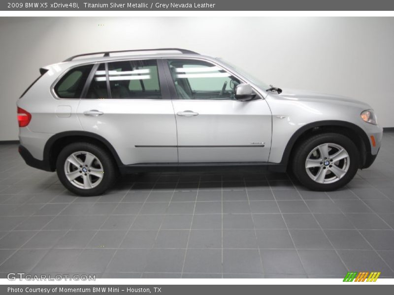 Titanium Silver Metallic / Grey Nevada Leather 2009 BMW X5 xDrive48i
