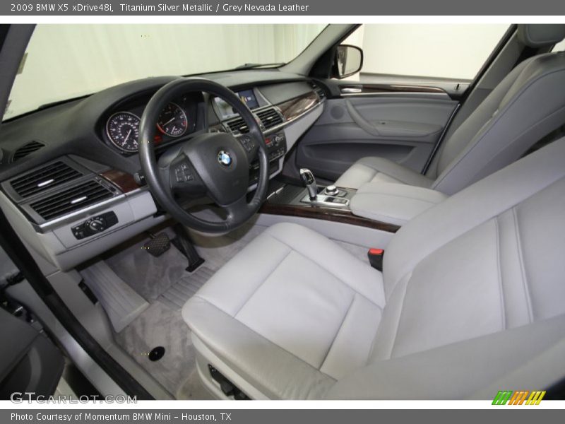 Titanium Silver Metallic / Grey Nevada Leather 2009 BMW X5 xDrive48i